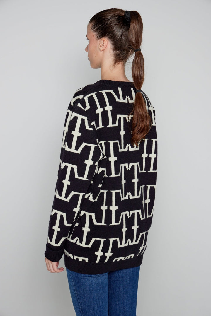 Lothaire - Pull Noir - Gros logo - Lothaire