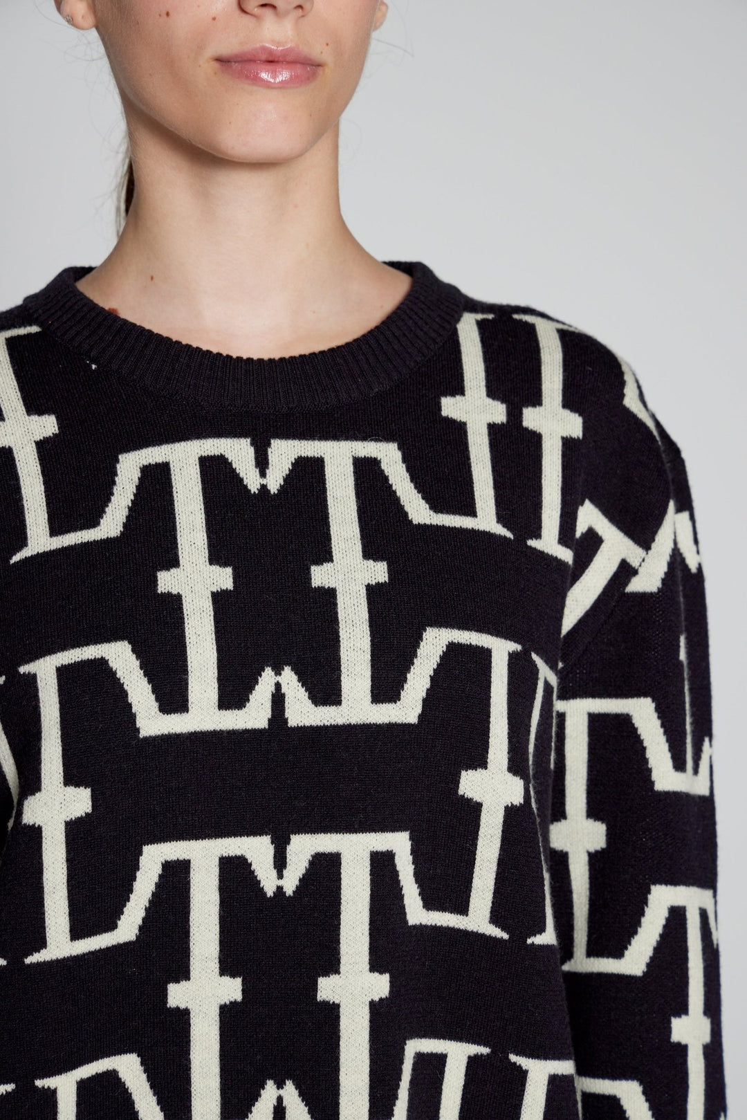 Lothaire - Pull Noir - Gros logo - Lothaire