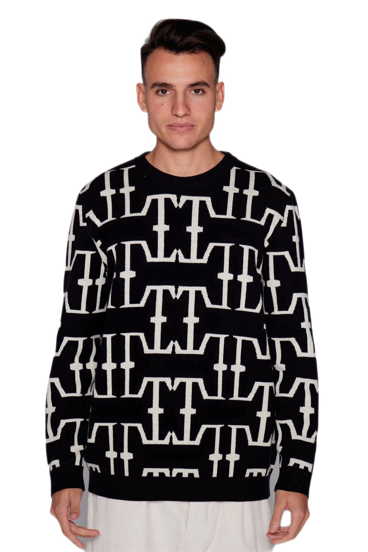 Lothaire - Pull Noir - Gros logo - Lothaire