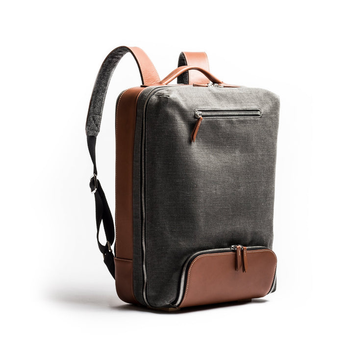 Lundi Paris Sac à dos 36 heures lundi | ANTOINE Gris & Cognac - Lothaire boutiques