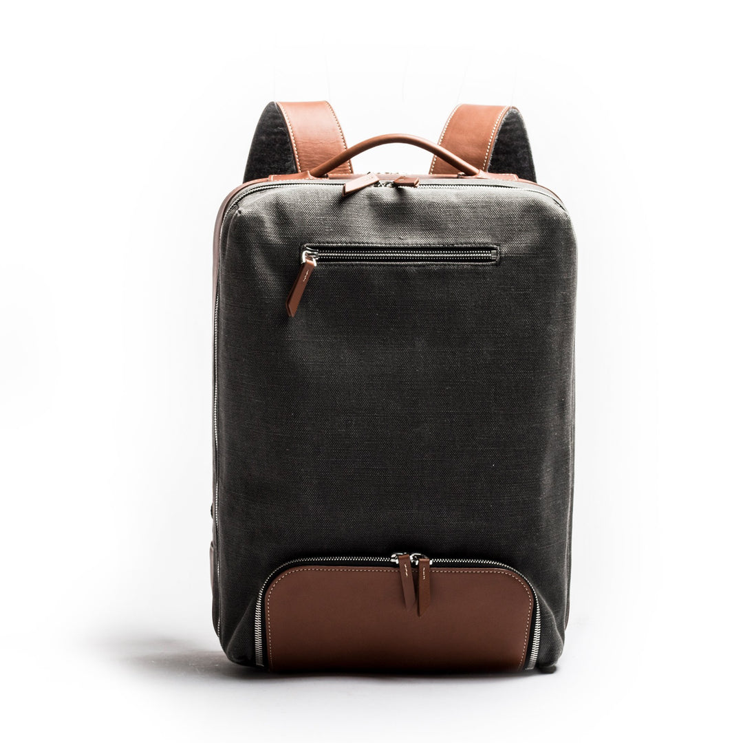 Lundi Paris Sac à dos 36 heures lundi | ANTOINE Gris & Cognac - Lothaire boutiques