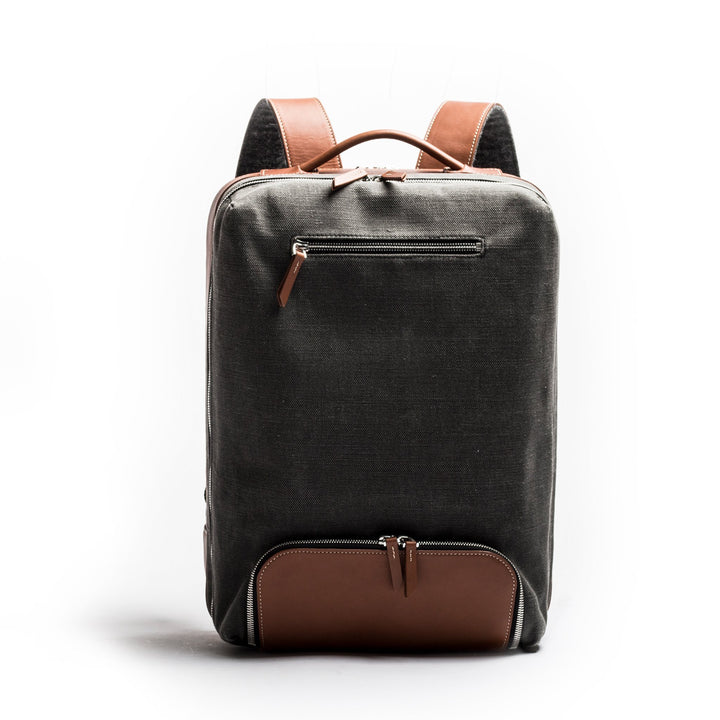 Lundi Paris Sac à dos 36 heures lundi | ANTOINE Gris & Cognac - Lothaire boutiques
