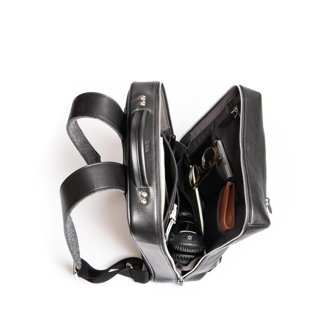 Lundi Paris - Sac à dos en cuir | GIANI Noir - Lothaire boutiques (7088355147941)