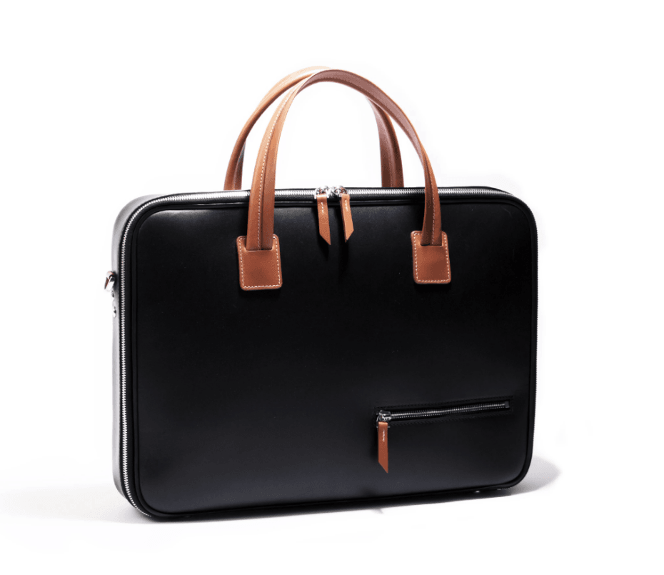 LUNDI - Porte documents ALESSANDRO noir et cognac - Lothaire boutiques (6108738781349)