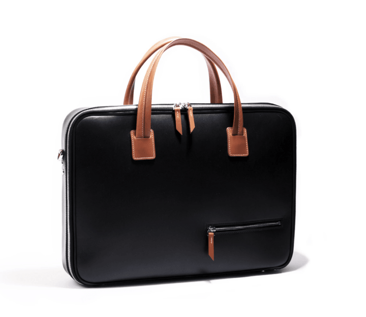 LUNDI - Porte documents ALESSANDRO noir et cognac - Lothaire boutiques (6108738781349)