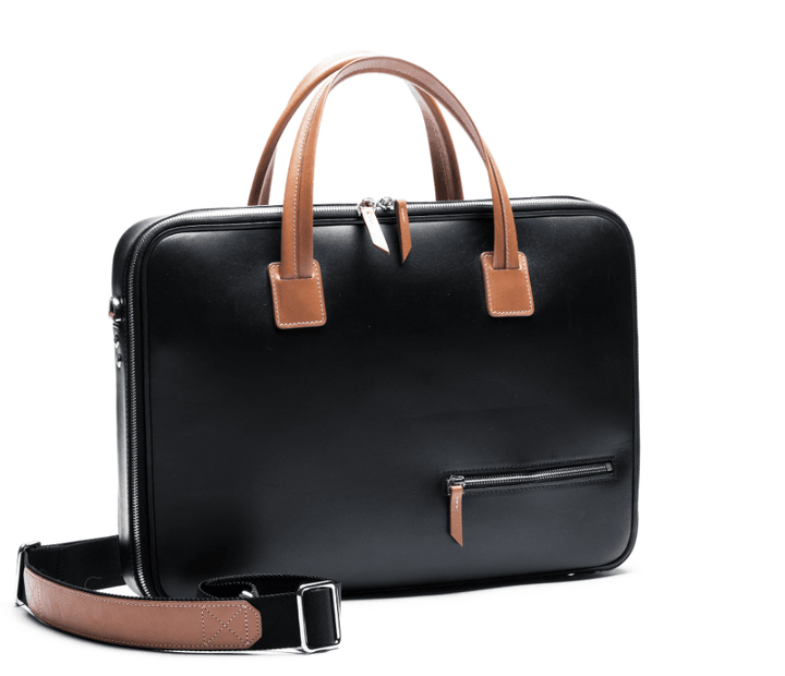 LUNDI - Porte documents ALESSANDRO noir et cognac - Lothaire boutiques (6108738781349)