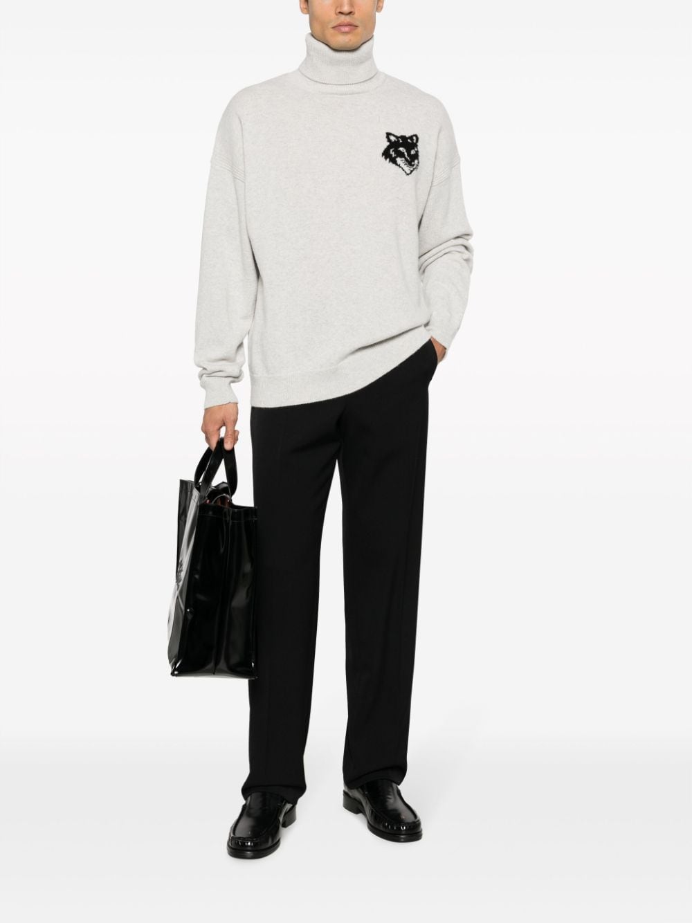 Maison Kitsuné - Pull en laine à logo intarsia - Lothaire