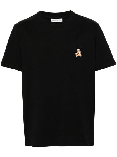 Maison Kitsuné - T-shirt black en coton à patch logo - Lothaire
