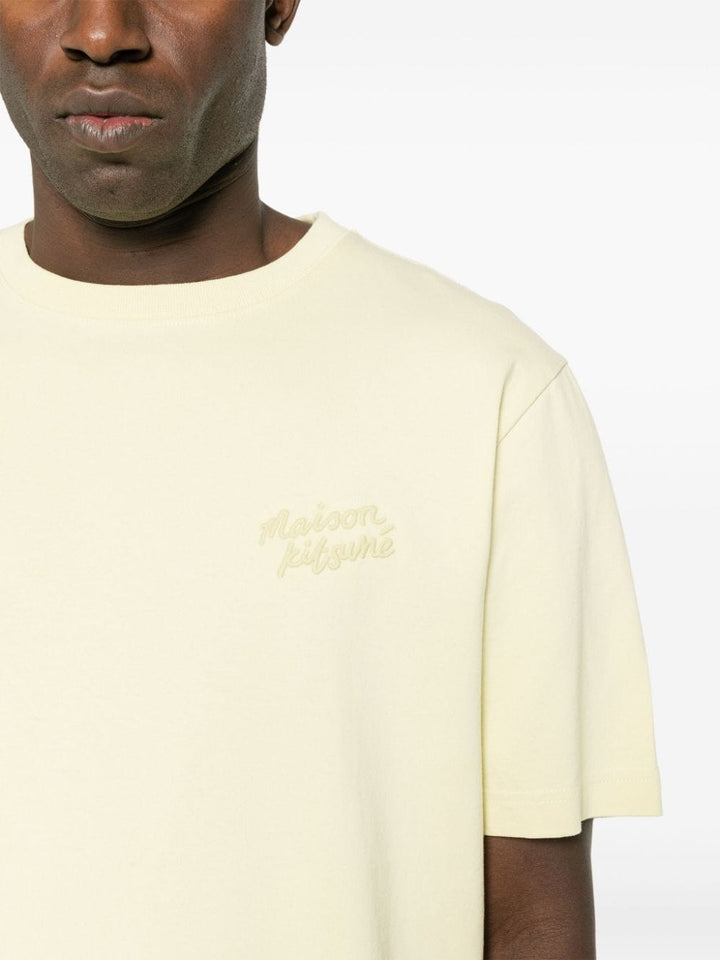 Maison Kitsuné - T-shirt jaune à broderies Handwriting - Lothaire