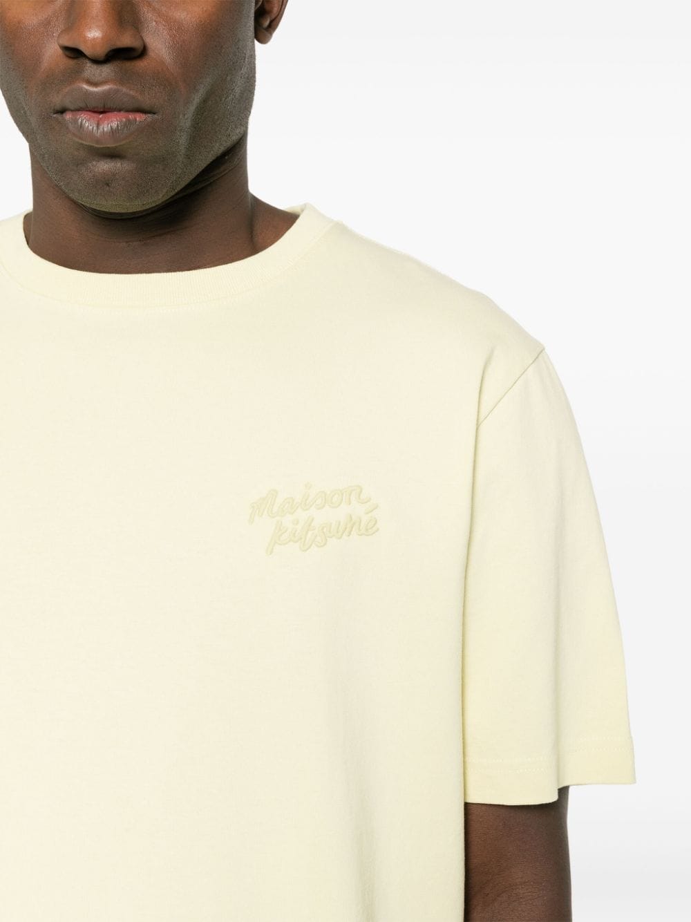 Maison Kitsuné - T-shirt jaune à broderies Handwriting - Lothaire