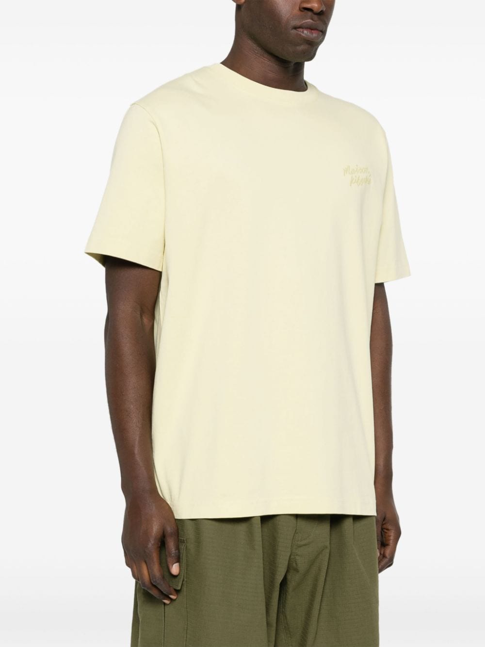 Maison Kitsuné - T-shirt jaune à broderies Handwriting - Lothaire