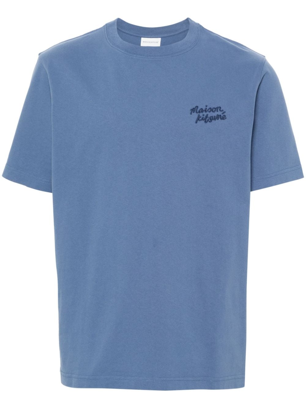 Maison Kitsuné - T-shirt Storm blue en coton à logo Handwriting - Lothaire