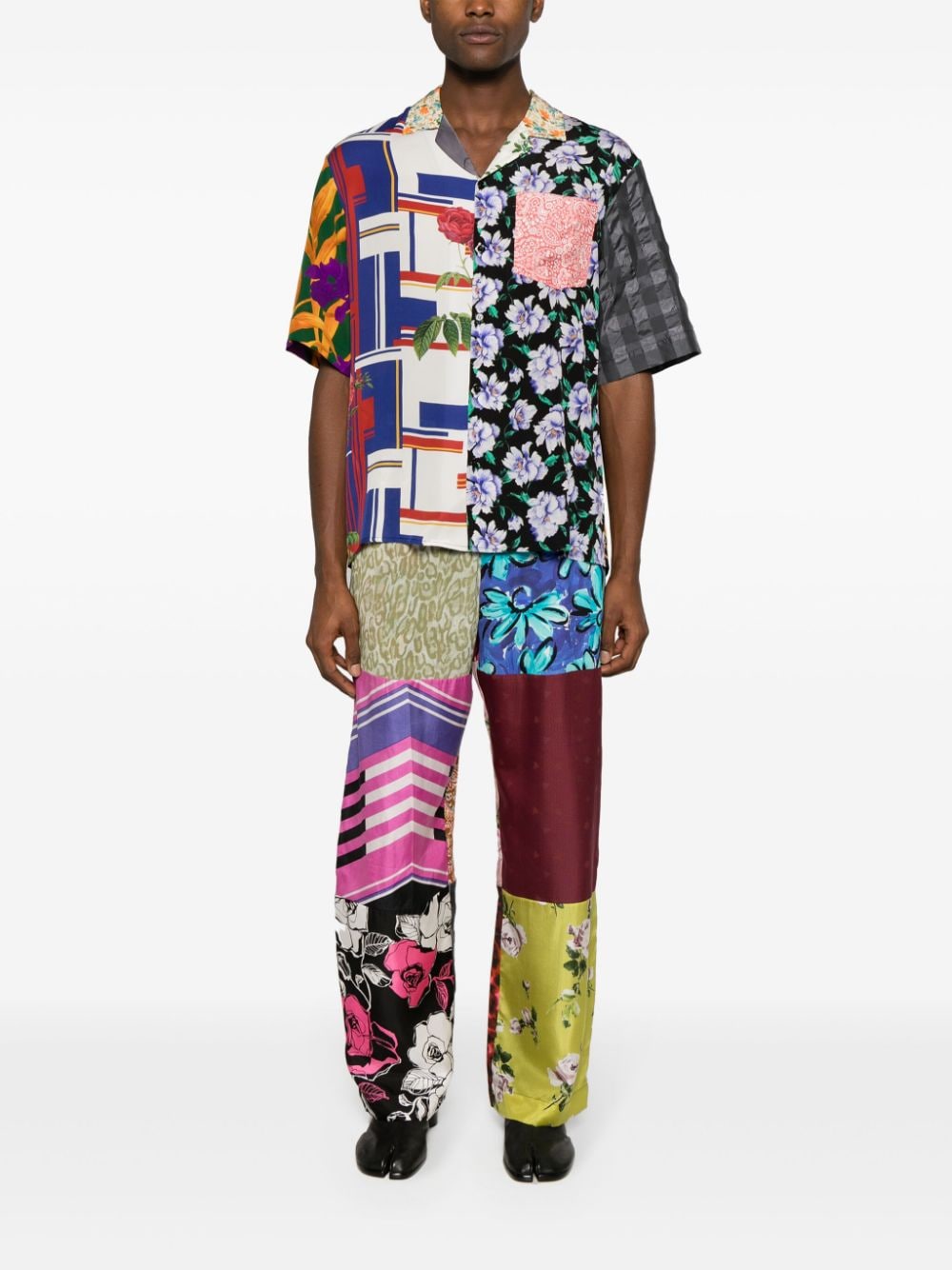 Marine Serre - Chemise Bowling Regenerated Silk Scarves - Lothaire