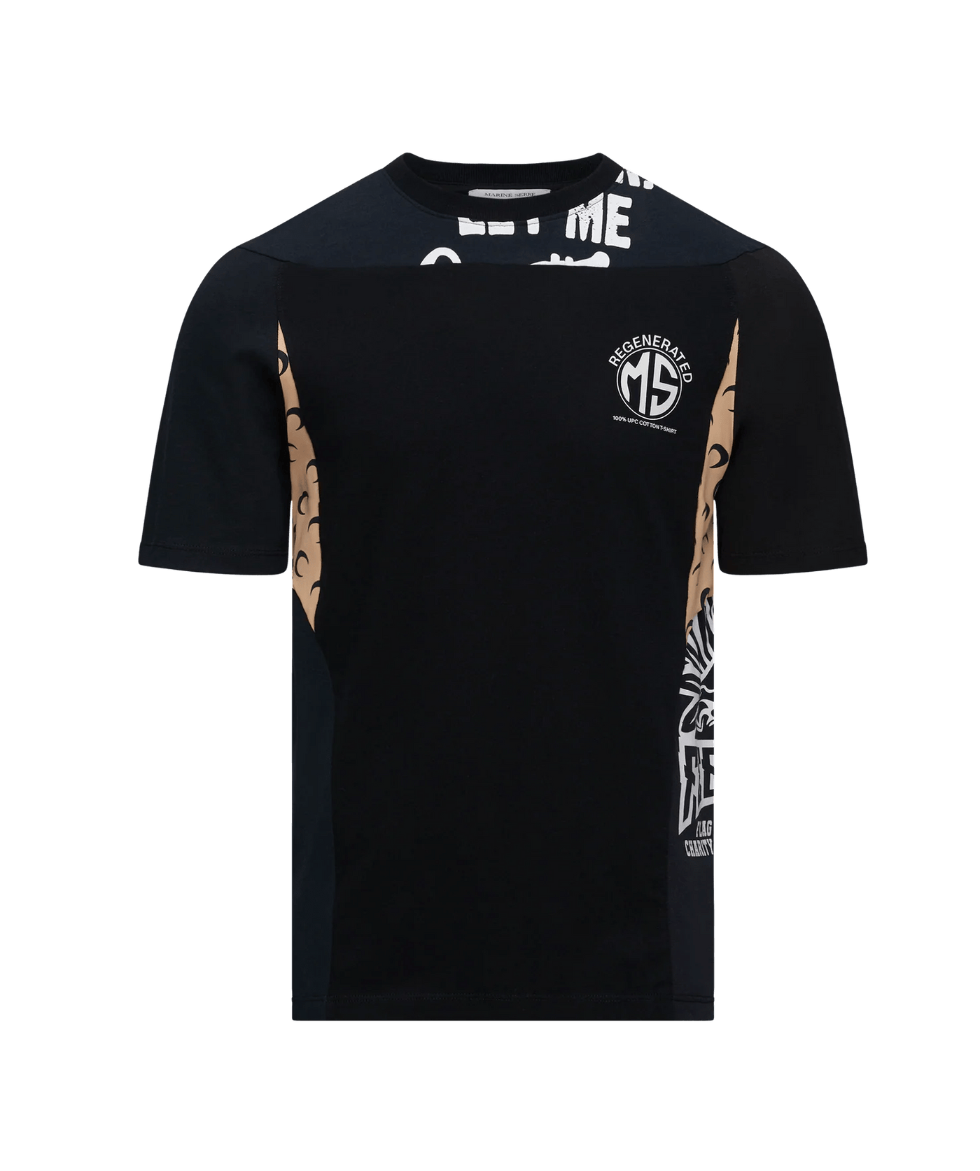 Marine Serre - T Shirt black regenerated graphic - Lothaire
