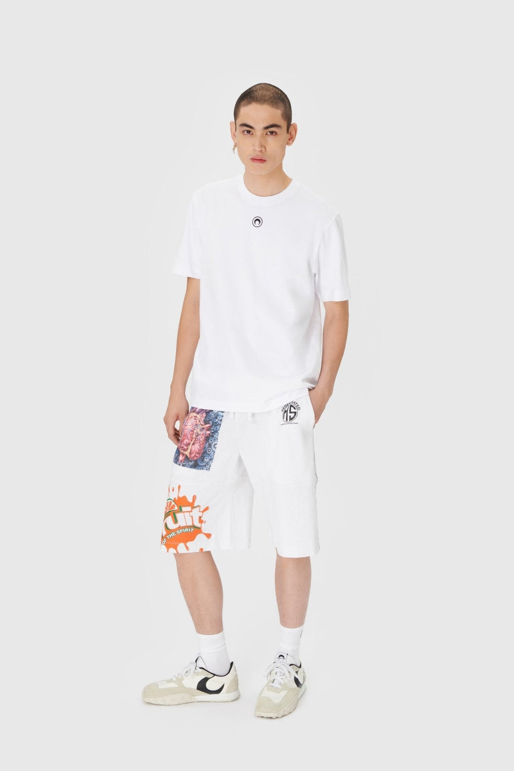 Marine Serre - T Shirt white uni en coton biologique - Lothaire