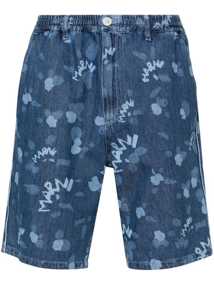 Marni - Short en jean à logo monogrammé - Lothaire