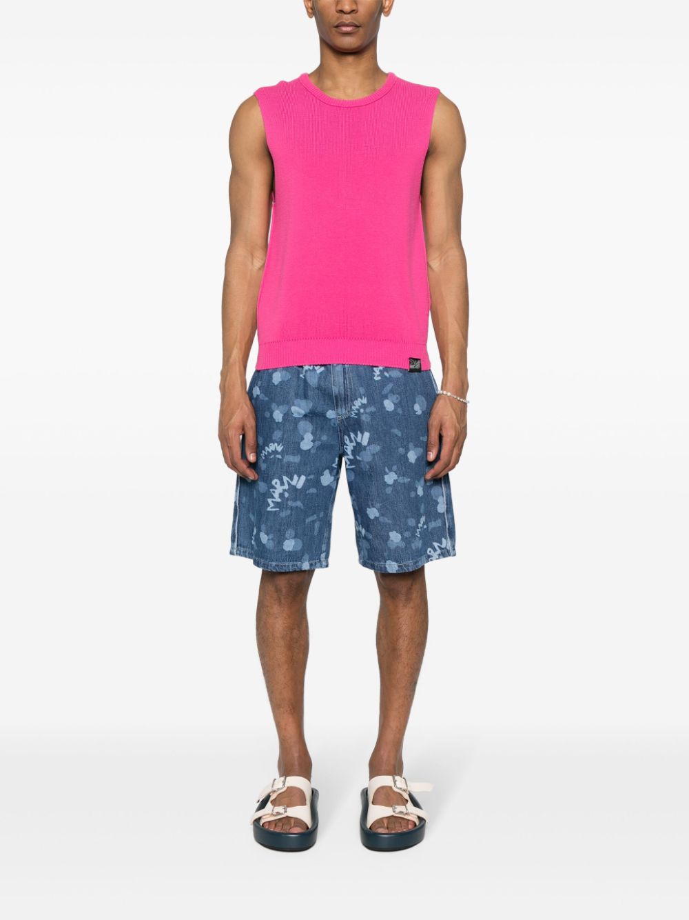 Marni - Short en jean à logo monogrammé - Lothaire