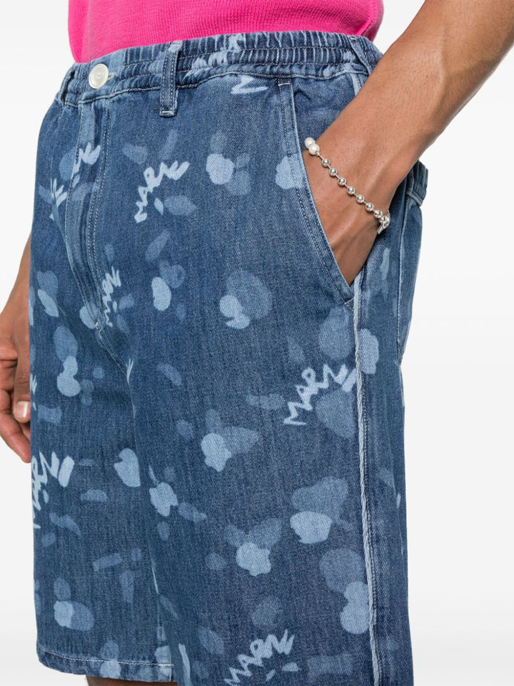 Marni - Short en jean à logo monogrammé - Lothaire