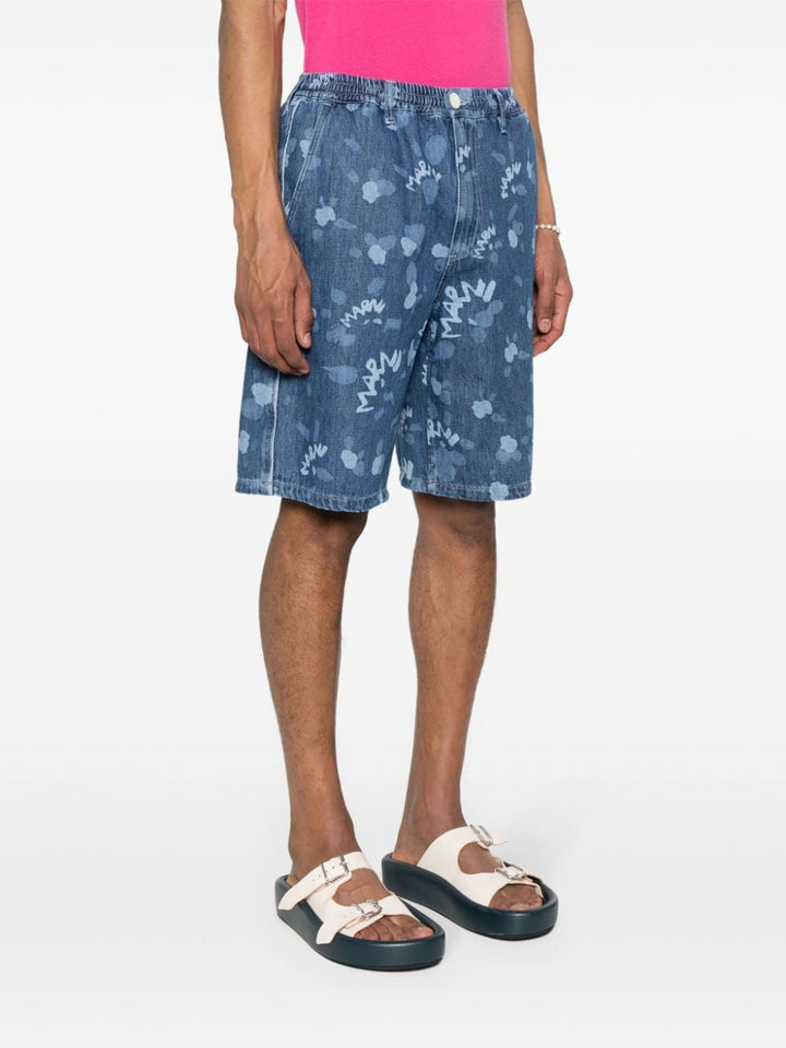 Marni - Short en jean à logo monogrammé - Lothaire