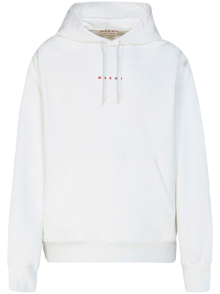 Marni - Sweat à capuche white à logo imprimé - Lothaire