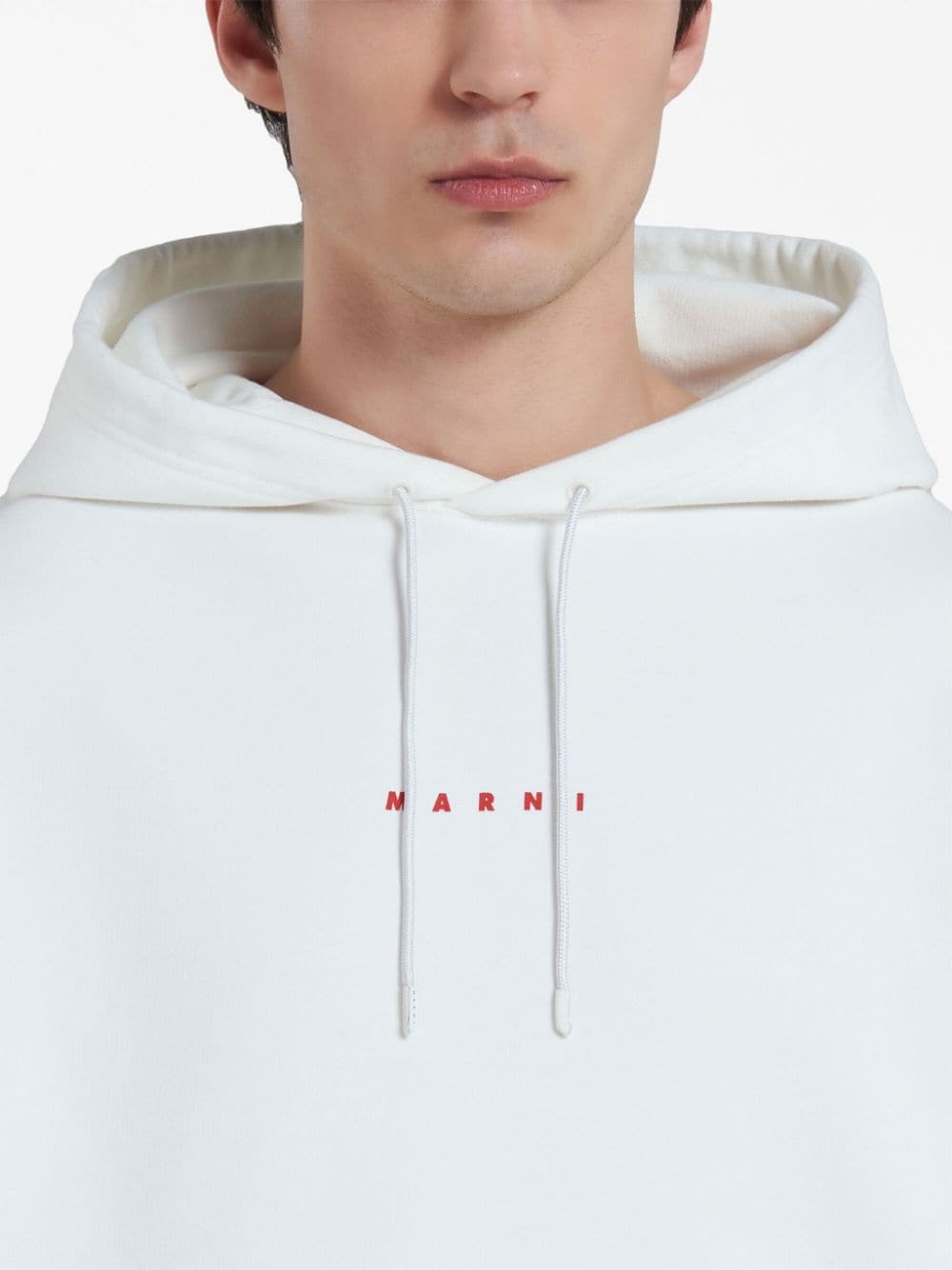 Marni - Sweat à capuche white à logo imprimé - Lothaire