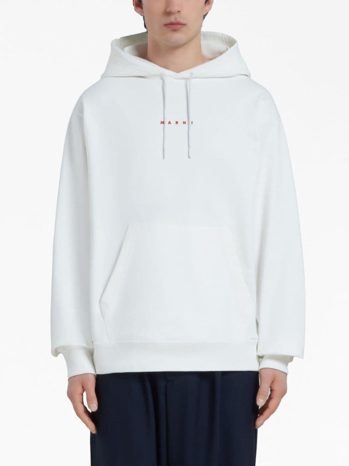 Marni - Sweat à capuche white à logo imprimé - Lothaire