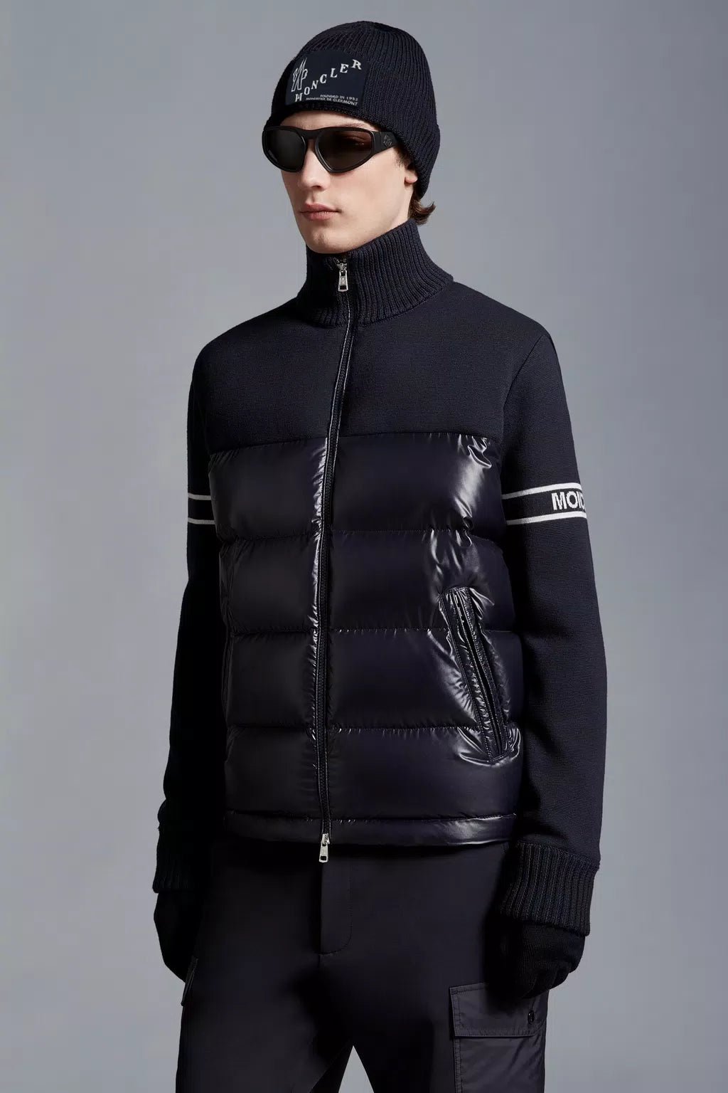 Moncler - Cardigan en laine mélangée matelassé - Lothaire