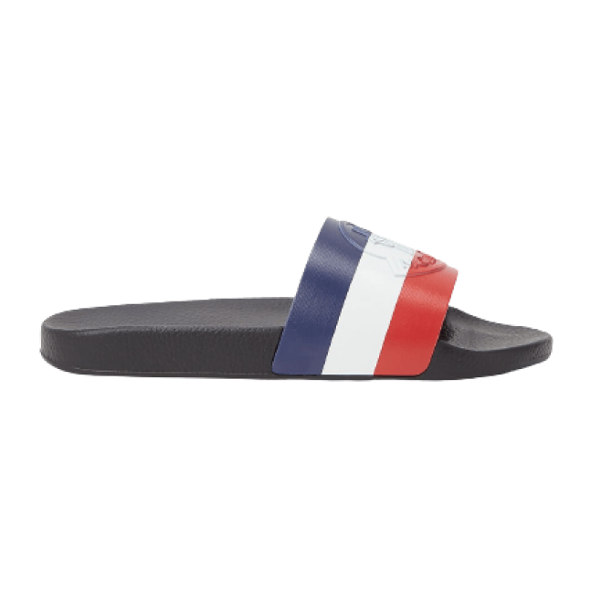 MONCLER - Claquettes à rayures grises - Lothaire boutiques