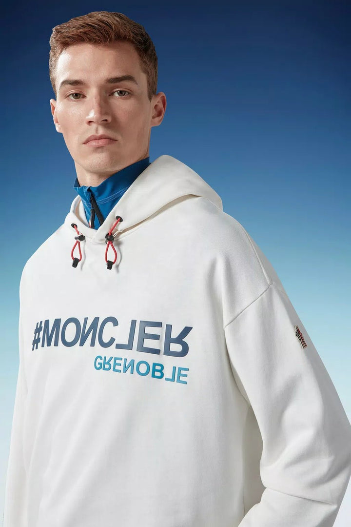 Moncler Grenoble - Sweat à capuche white à logo - Lothaire