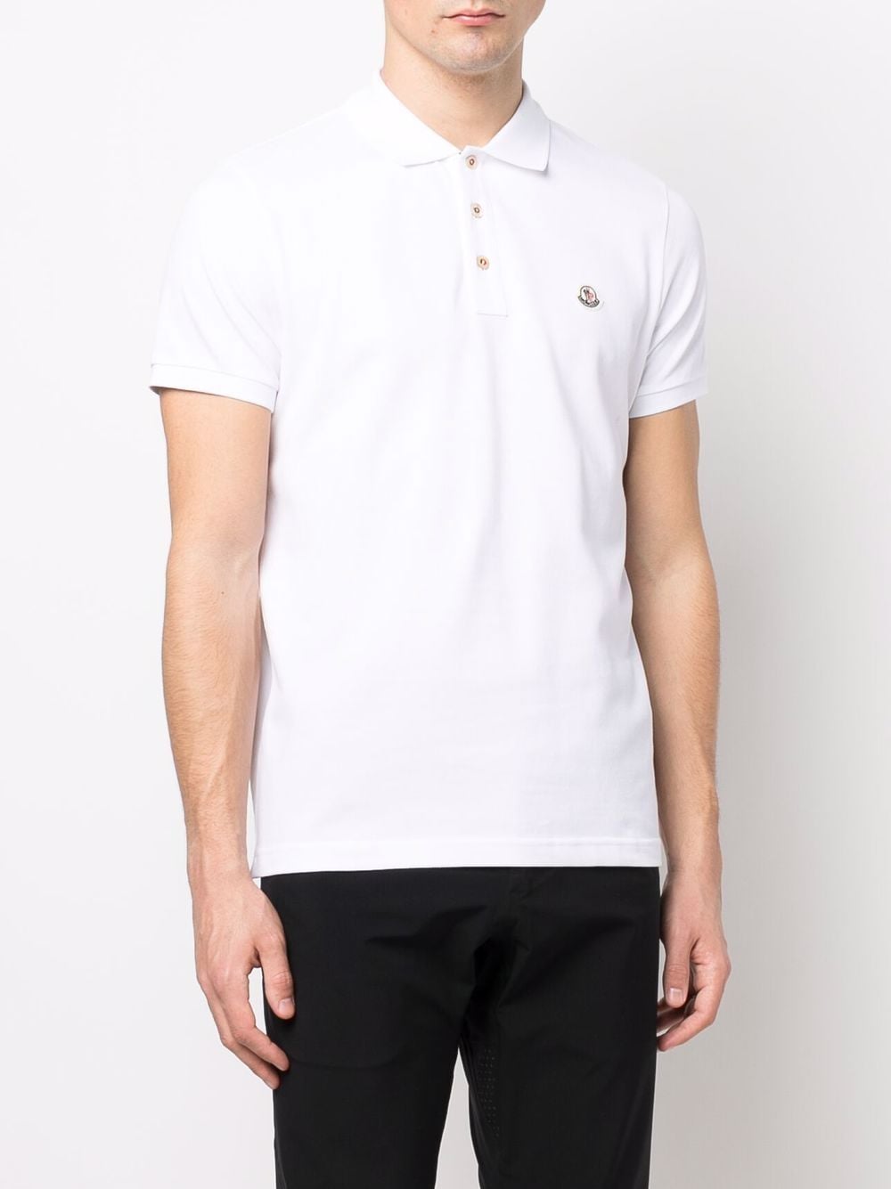 Moncler - Polo avec logo blanc Classique - Lothaire boutiques