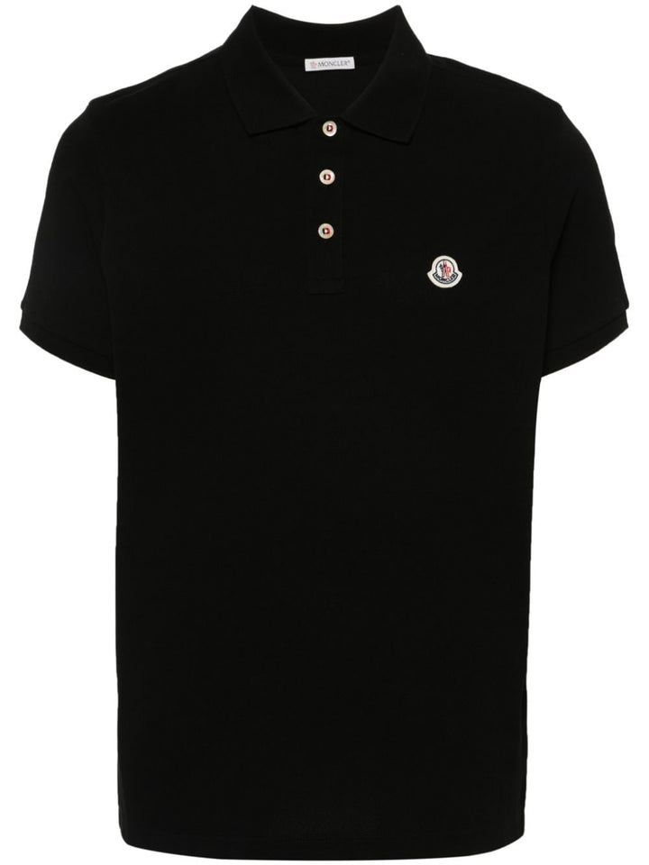 Moncler - Polo black à empiècement logo - Lothaire