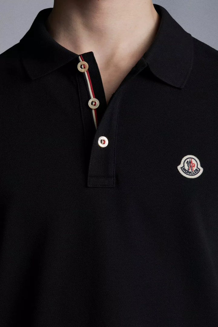 Moncler - Polo black à empiècement logo - Lothaire