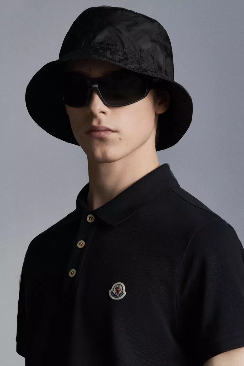 Moncler - Polo black à empiècement logo - Lothaire