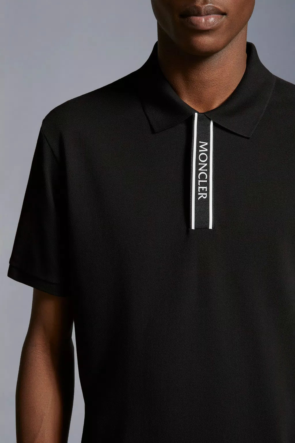 Moncler - Polo black à motif logo - Lothaire