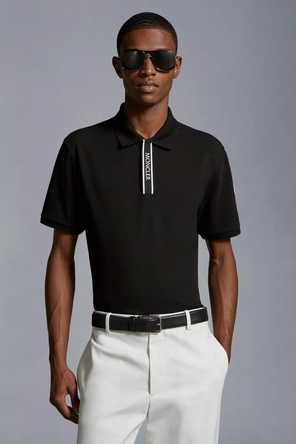 Moncler - Polo black à motif logo - Lothaire