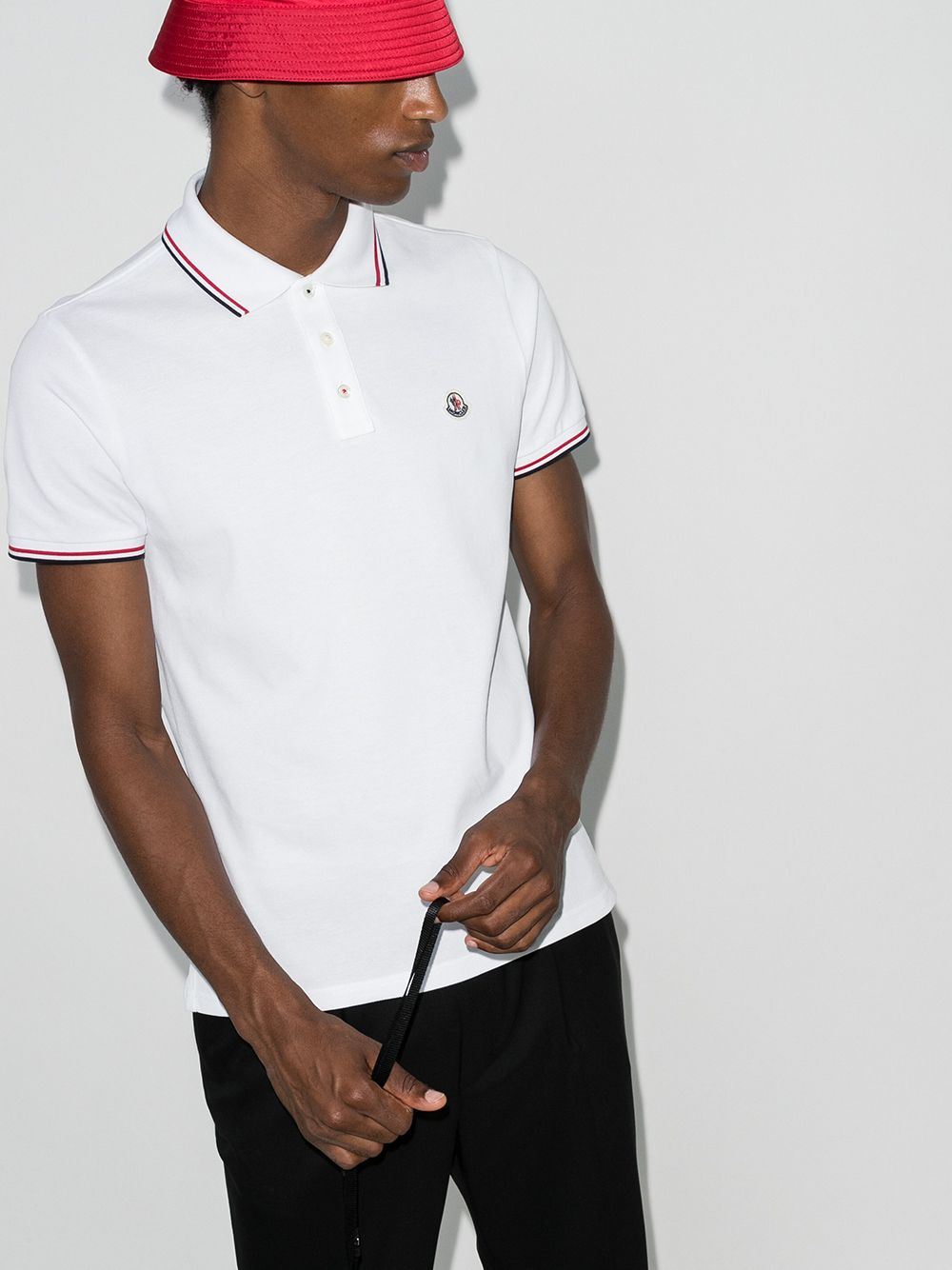 Moncler Polo blanc avec logo - Lothaire boutiques
