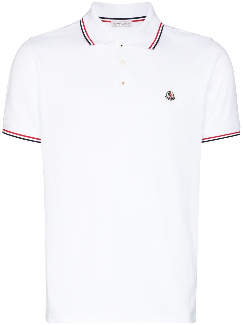 Moncler Polo blanc avec logo - Lothaire boutiques