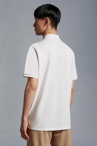 Moncler Polo blanc cassé avec logo - Lothaire