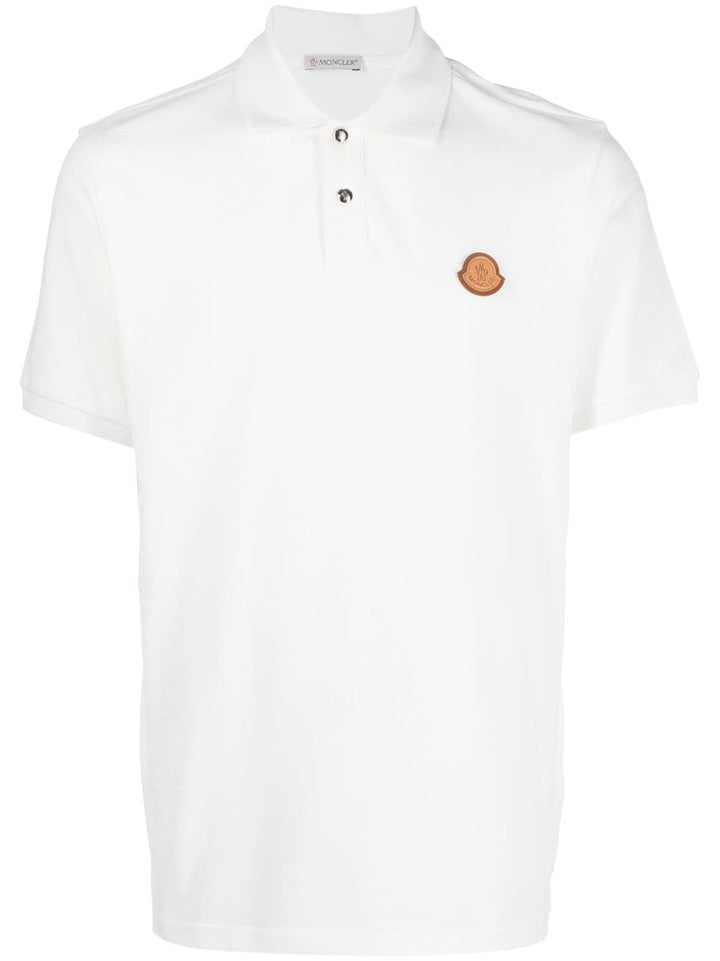 Moncler Polo blanc cassé avec logo - Lothaire