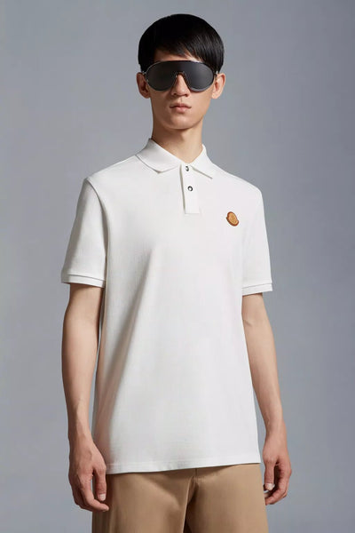 Moncler Polo blanc cassé avec logo - Lothaire