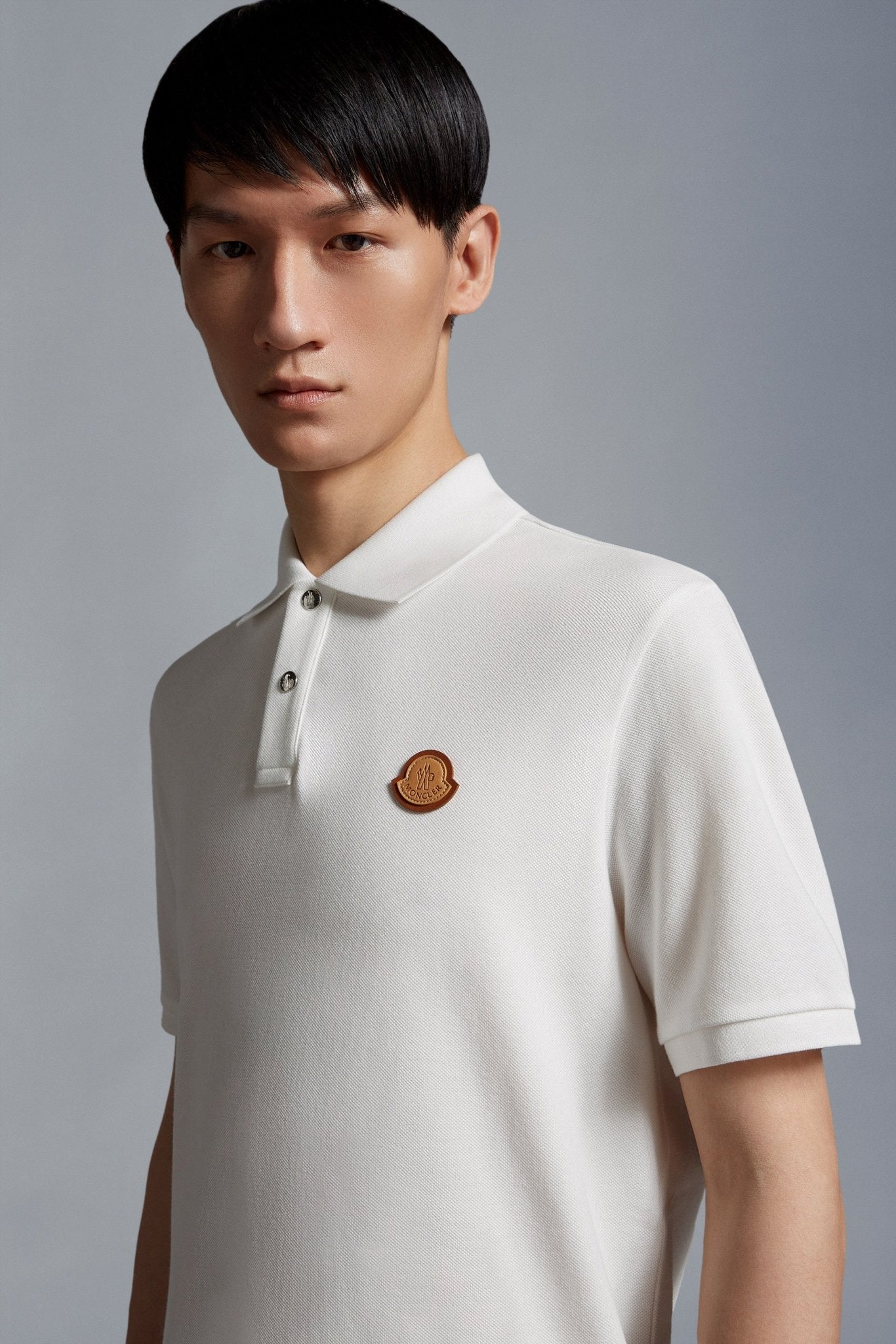Moncler Polo blanc cassé avec logo - Lothaire
