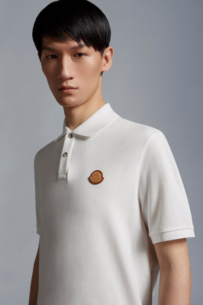 Moncler Polo blanc cassé avec logo - Lothaire