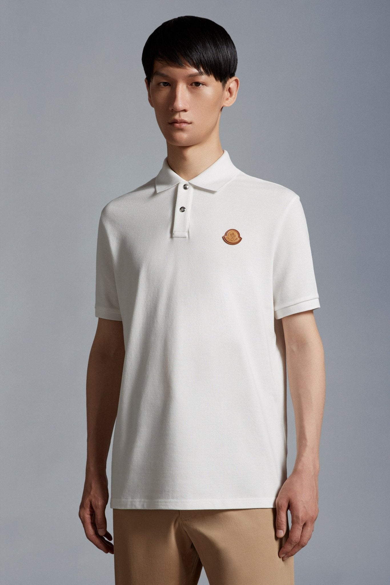 Moncler Polo blanc cassé avec logo - Lothaire