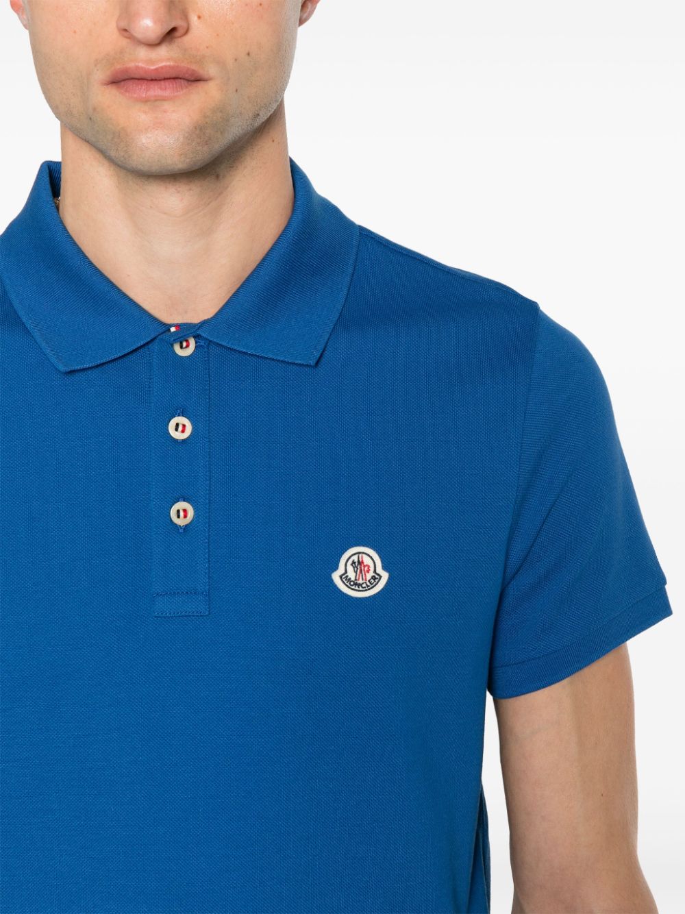 Moncler - Polo Bleu à empiècement logo - Lothaire