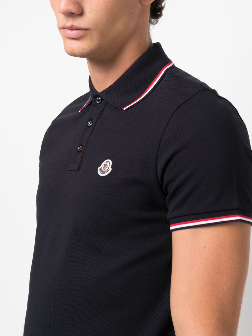 Moncler Polo Bleu avec logo - Lothaire