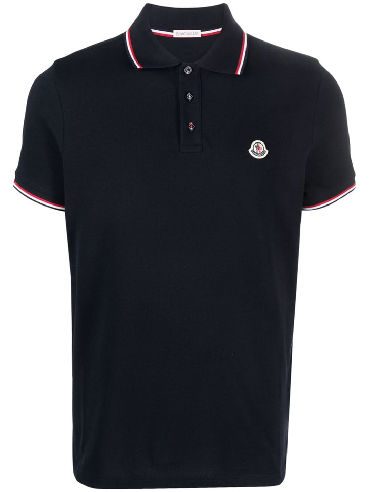 Moncler Polo Bleu avec logo - Lothaire