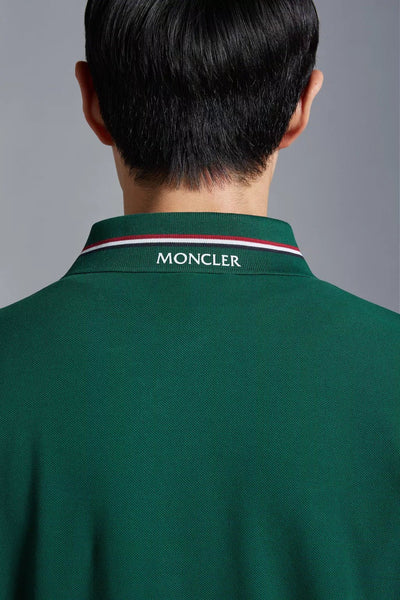 Moncler - Polo vert à empiècement logo - Lothaire