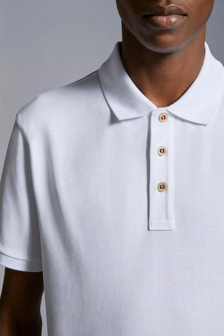 Moncler - Polo white à empiècement à logo - Lothaire