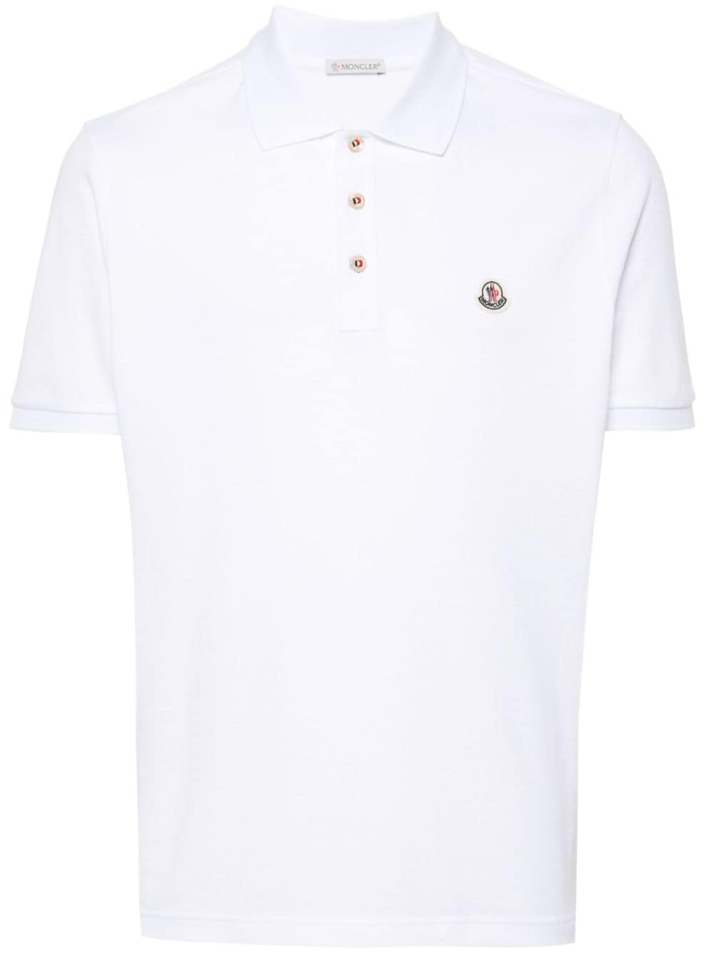 Moncler - Polo white à empiècement à logo - Lothaire