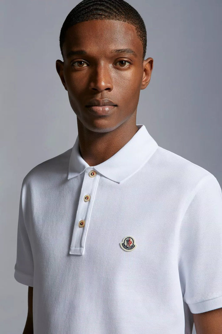 Moncler - Polo white à empiècement à logo - Lothaire